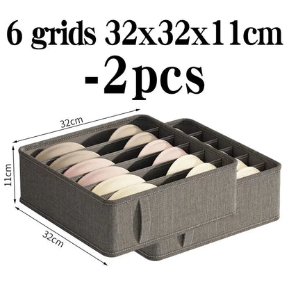 🧺 Foldable Drawer Organizer Box – 1/6/7/20-Grid Storage for Underwear, Socks & Bras