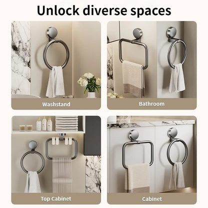🛁 No-Drill Suction Cup Bathroom & Kitchen Towel Ring 🛁