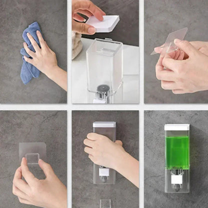🧼 Wall-Mounted Manual Soap Dispenser – No-Drill Press Bottle for Bathroom & Kitchen 🖐️