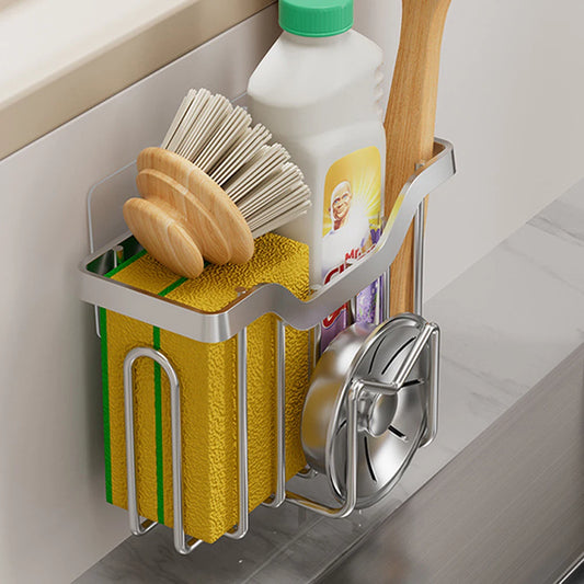 🧼 M-Shape Stainless Steel Sink Sponge Holder – Rustproof Kitchen Caddy with Hook 🧼