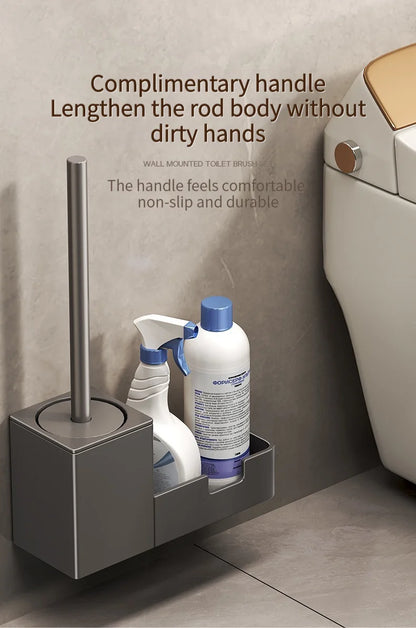 🧻 Punch-Free Bathroom Toilet Shelf & Brush Holder 🛁
