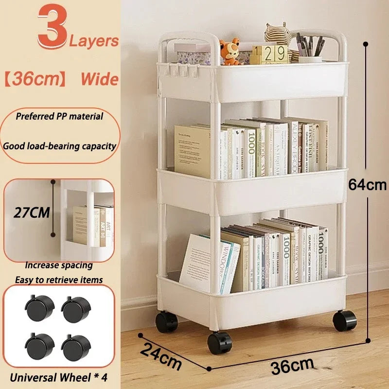 🛒 Kitchen Storage Trolley 🛁 Multi-Tier Utility Cart 🔄 Rolling Shelf Rack 📚