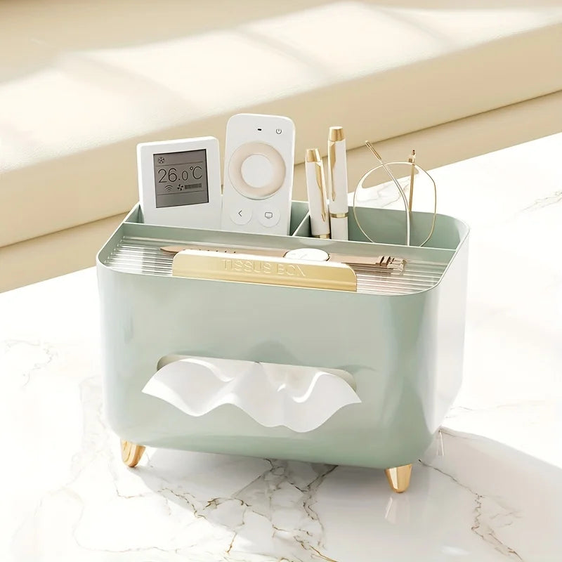 Multifunctional Tissue Box & Remote Organizer – Elegant Storage for Living Room & Coffee Table