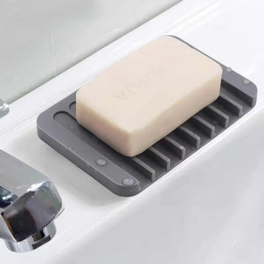 🧽 Silicone Soap Dish (1/2PCS) – Self-Draining, Anti-Slip, Modern Soap Saver for Bathroom & Kitchen