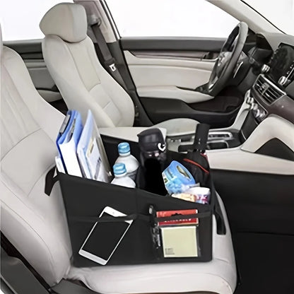 Foldable Car Seat Storage Basket – Snack, Phone & Tissue Organizer Box