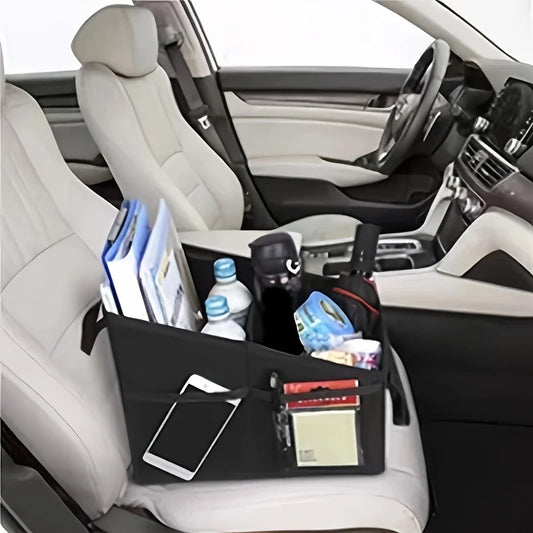 Foldable Car Seat Storage Basket – Snack, Phone & Tissue Organizer Box