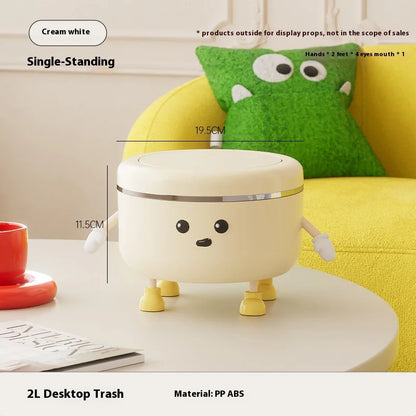 Mini Pop-Up Desktop Trash Can – Waterproof Cute Waste Bin for Bathroom & Office