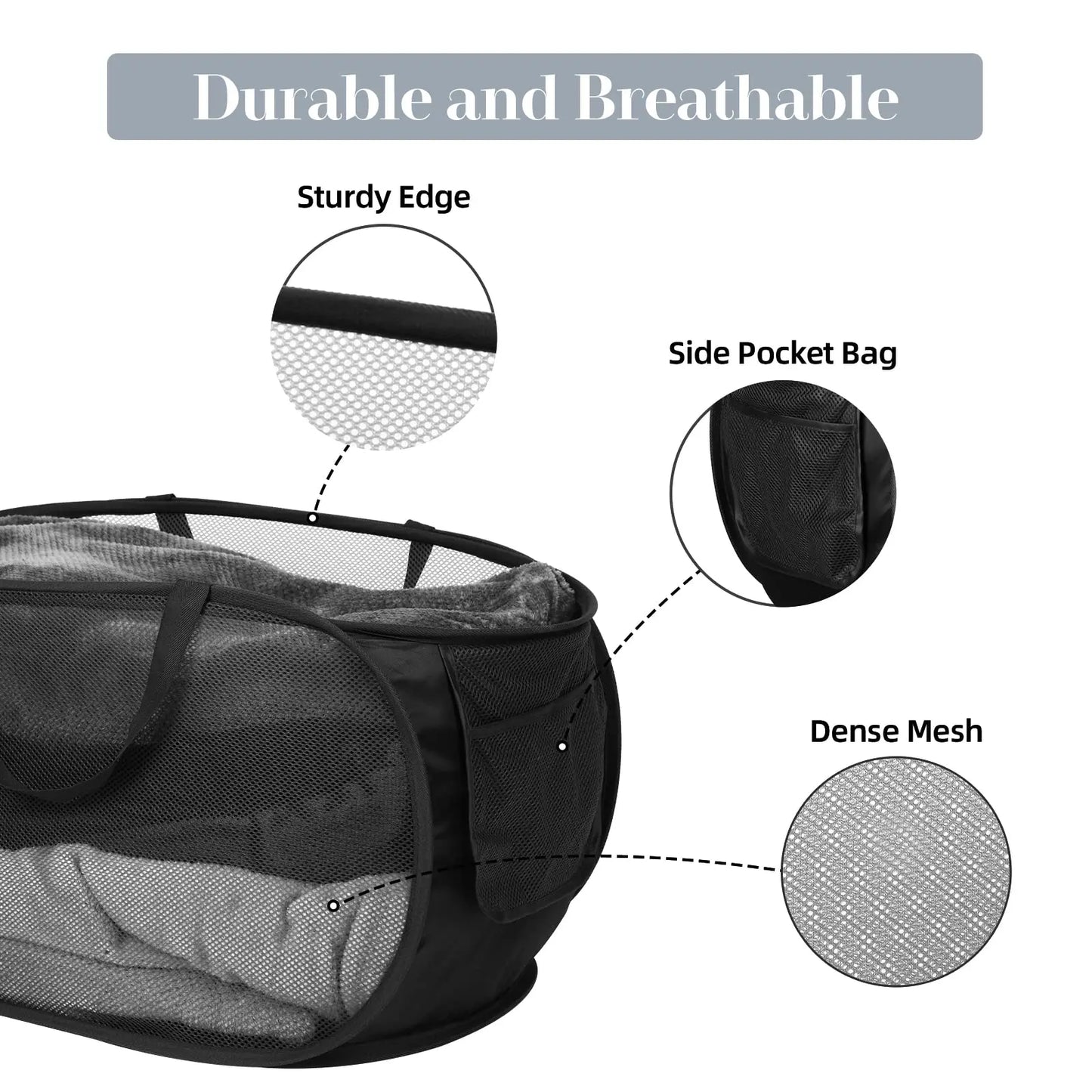 🧺 Foldable Mesh Laundry Hamper – Organise Dirty Clothes in Style! ♻️