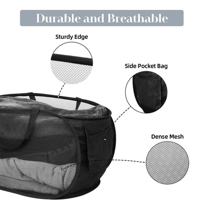🧺 Foldable Mesh Laundry Hamper – Organise Dirty Clothes in Style! ♻️