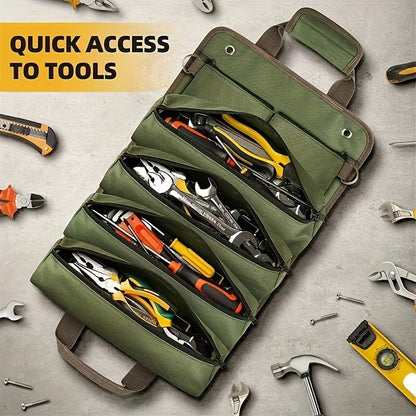 Multifunctional Electrician Tool Roll – Heavy-Duty Nylon Organizer for Mechanics & DIY