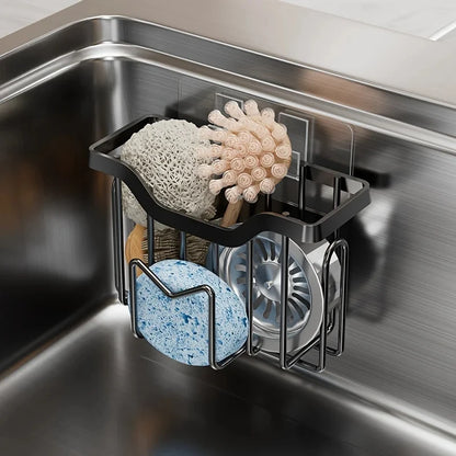🧼 M-Shape Stainless Steel Sink Sponge Holder – Rustproof Kitchen Caddy with Hook 🧼