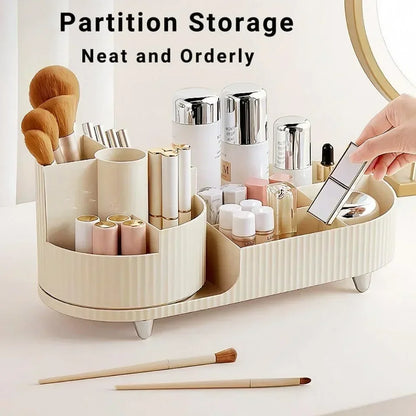 💄 360° Rotating Makeup Organizer – Large Capacity Cosmetic Storage Box 🔄