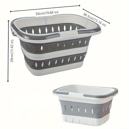 🧺 Foldable Laundry Basket with Handles – Durable Space-Saving Plastic Hamper for Home
