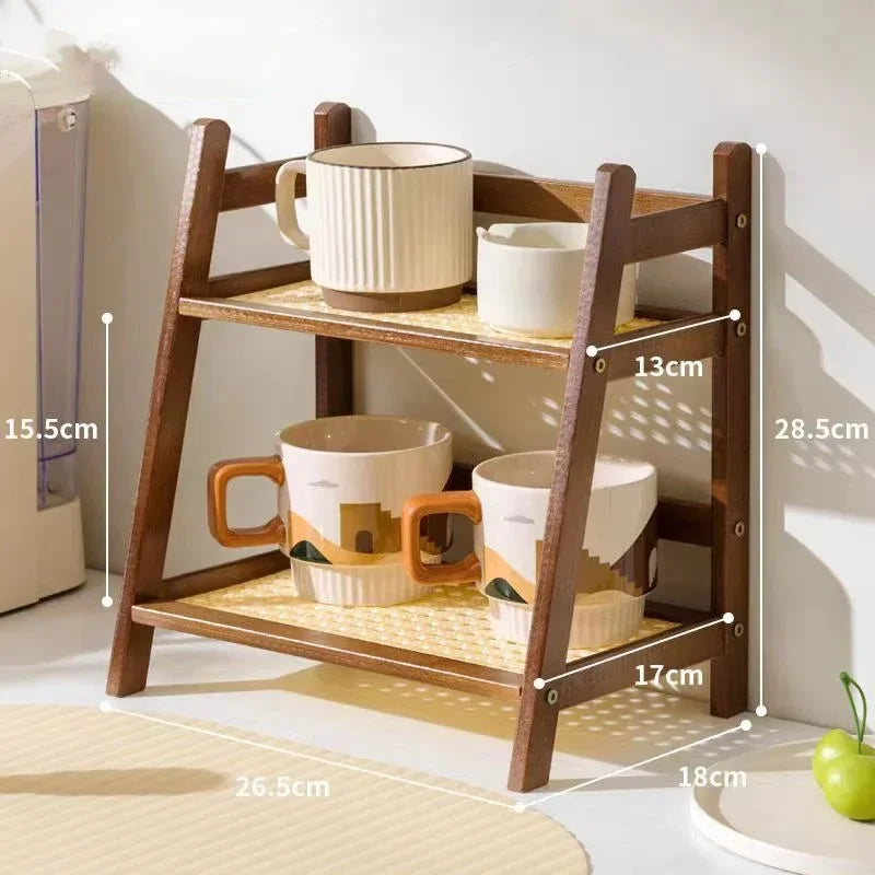 🌿 Bamboo 2-Tier Desk Shelf – Minimalist Organizer for Plants, Cups & More 🧺