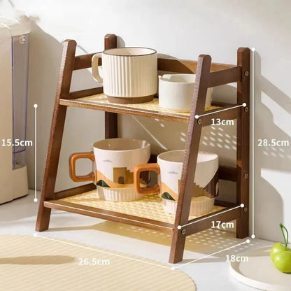 🌿 Bamboo 2-Tier Desk Shelf – Minimalist Organizer for Plants, Cups & More 🧺