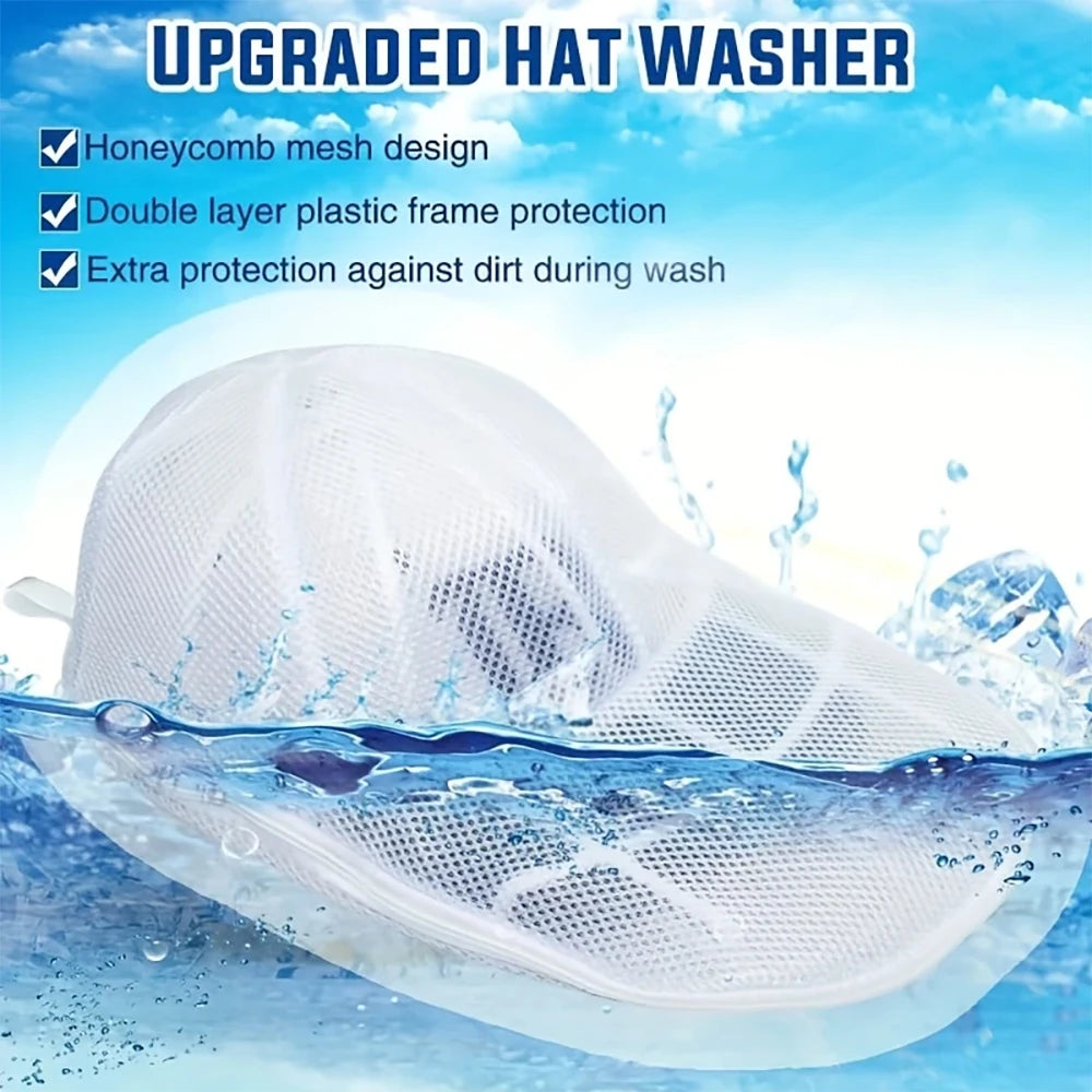 🧢 Hat Washing Cage – Anti-Deformation Laundry Bag for Machine Wash & Travel Storage 🧺