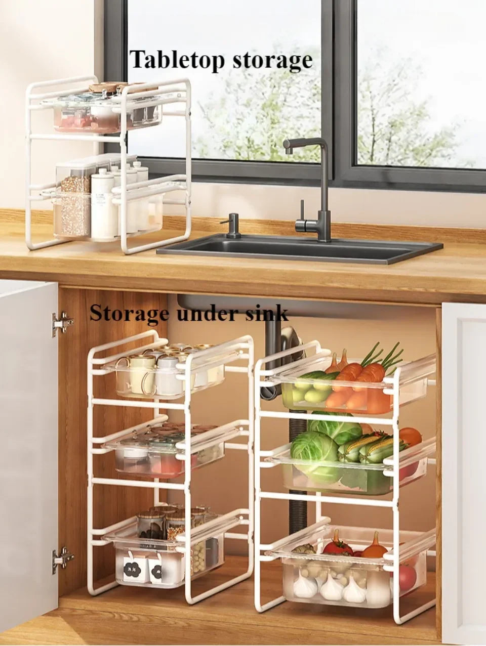 🍅 Kitchen Storage Rack – Multi-Tier Pull-Out Organizer for Veggies & More 🧅