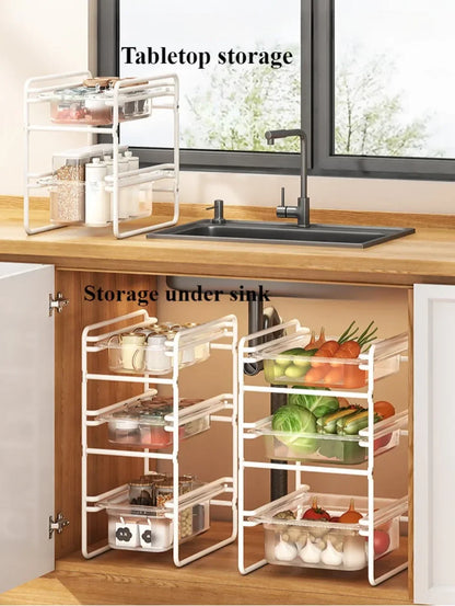 🍅 Kitchen Storage Rack – Multi-Tier Pull-Out Organizer for Veggies & More 🧅