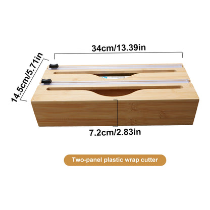 Bamboo Kitchen Wrap & Bag Dispenser With Cutter