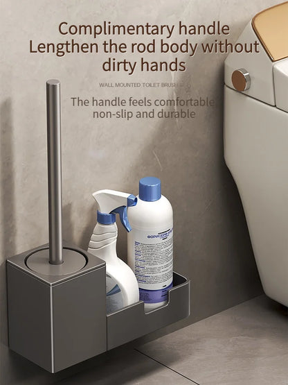 🧻 Punch-Free Bathroom Toilet Shelf & Brush Holder 🛁