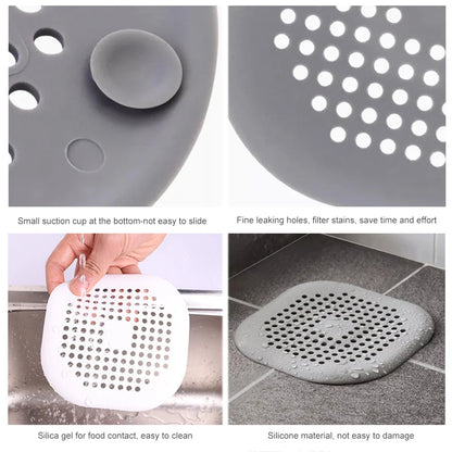 🌀 Silicone Shower Drain Hair Catcher – Anti-Clog Sink Stopper for Kitchen & Bathroom