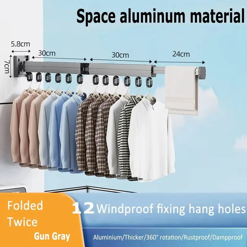BEISHI Retractable Wall-Mount Drying Rack – Space-Saving