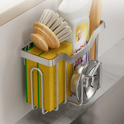 🧼 M-Shape Stainless Steel Sink Sponge Holder – Rustproof Kitchen Caddy with Hook 🧼