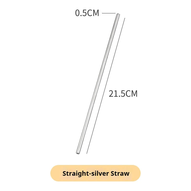 🥤 Stainless Steel Straws – Reusable Colorful Set with Brush 🥤