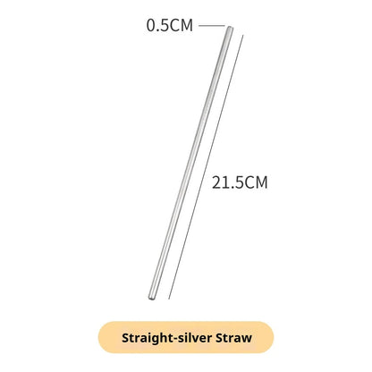 🥤 Stainless Steel Straws – Reusable Colorful Set with Brush 🥤