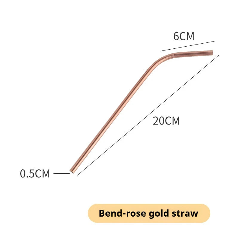 🥤 Stainless Steel Straws – Reusable Colorful Set with Brush 🥤