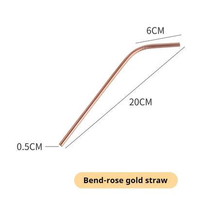 🥤 Stainless Steel Straws – Reusable Colorful Set with Brush 🥤