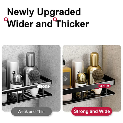 🛁 No-Drill Wall Mounted Bathroom Shelf – Aluminium Corner Storage Rack for Shower, Kitchen, & Toiletries