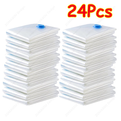 🧳 Vacuum Storage Bags – 1-24Pcs Space Saving with Hand Pump 🧳