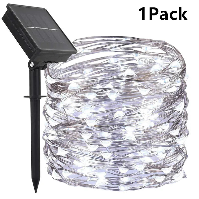 ✨ Solar LED Fairy String Lights – Outdoor Waterproof Garland for Garden & Party ✨