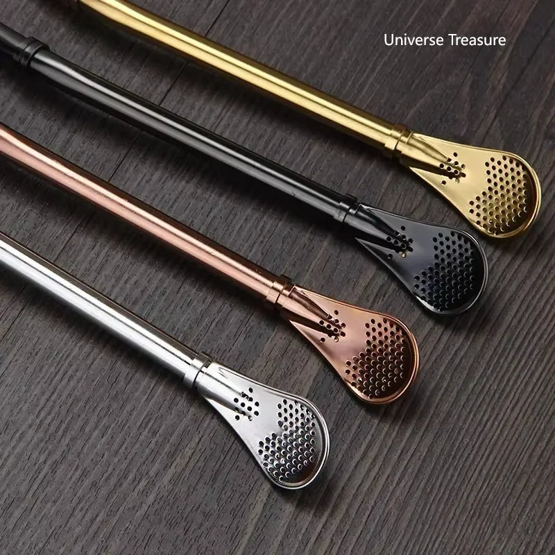 🥤 Stainless Steel Straws – Reusable Colorful Set with Brush 🥤
