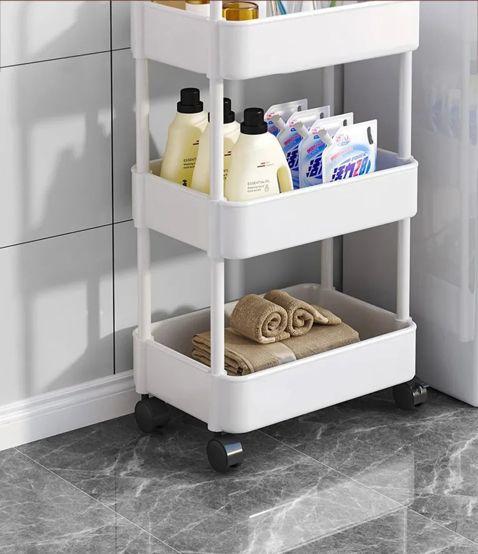 🛒 Kitchen Storage Trolley 🛁 Multi-Tier Utility Cart 🔄 Rolling Shelf Rack 📚