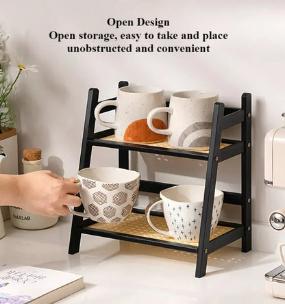 🌿 Bamboo 2-Tier Desk Shelf – Minimalist Organizer for Plants, Cups & More 🧺