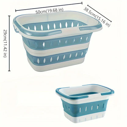 🧺 Foldable Laundry Basket with Handles – Durable Space-Saving Plastic Hamper for Home