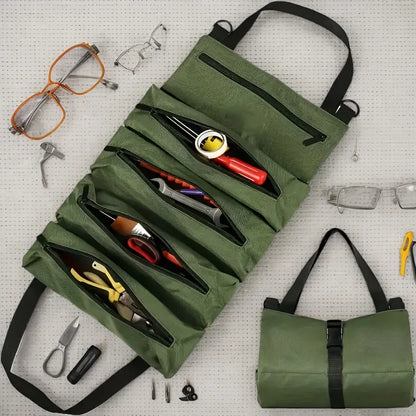 Multifunctional Electrician Tool Roll – Heavy-Duty Nylon Organizer for Mechanics & DIY