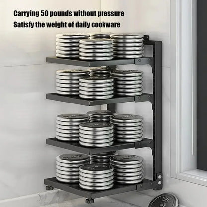 Adjustable Under Sink Pot Rack  Multi-Layer Storage Shelf  Rustproof Kitchen Organizer