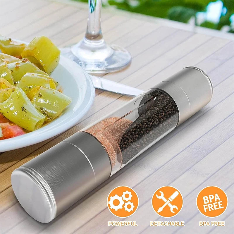 🌿 2-in-1 Manual Salt & Pepper Grinder – Stainless Steel Mill 🌿