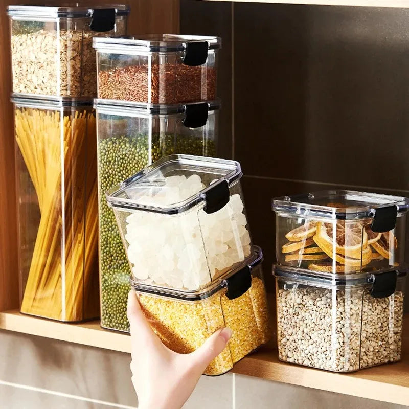 🍽️ Stackable Airtight Food Storage Containers | Clear Kitchen Pantry Boxes 🧂