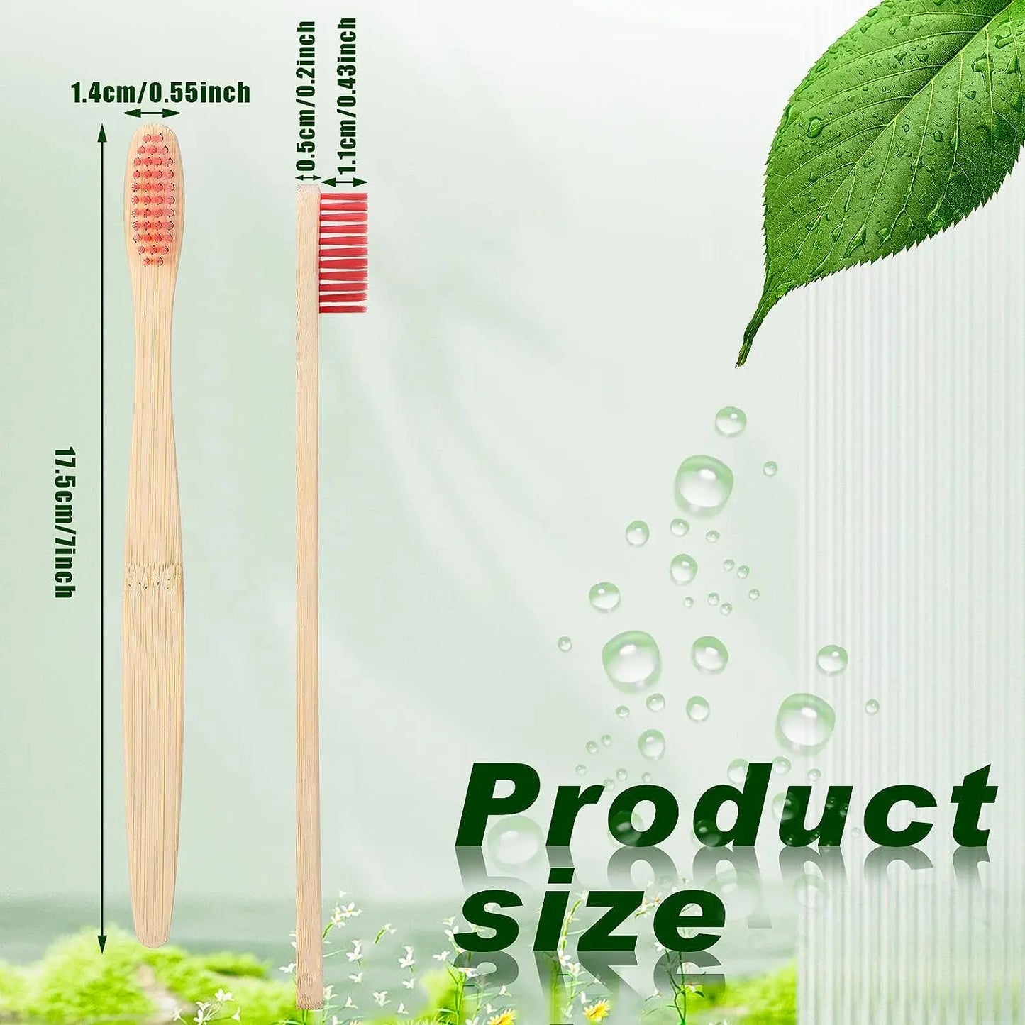 Bamboo Toothbrush Set – 100PCS Eco-Friendly Wooden Soft Brushes