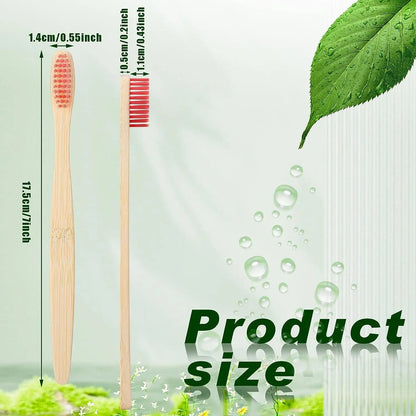 Bamboo Toothbrush Set – 100PCS Eco-Friendly Wooden Soft Brushes