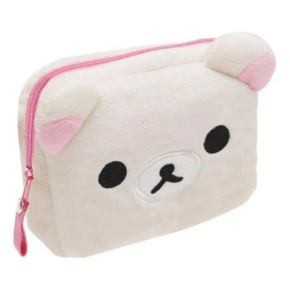 🐻 Rilakkuma Plush Makeup Bag 💄 Cute Cosmetic Storage Case
