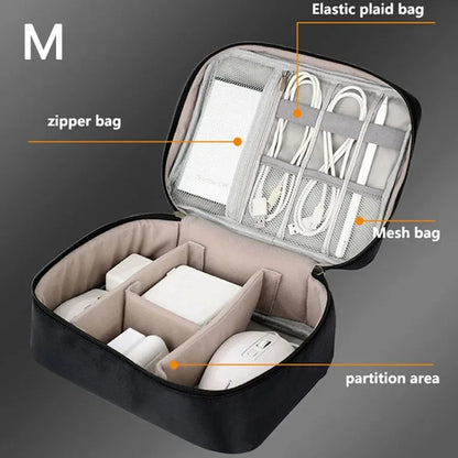 💼 Digital Cable Storage Bag – USB Cord, Charger & Power Bank Organizer Travel Case