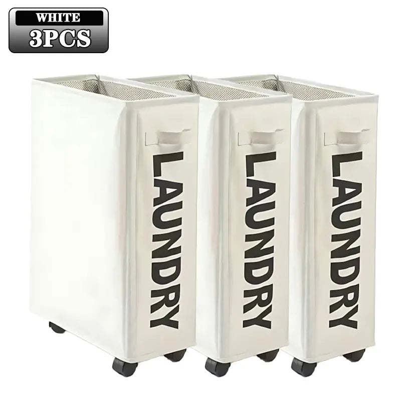 🧺 Foldable Laundry Basket with Wheels – Dirty Clothes & Storage Bin Set 🛞