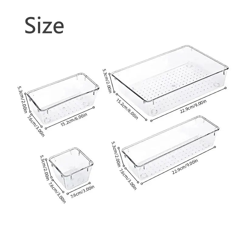 🗃️ Crystal-Clear Drawer Organizers – Tidy Up in Style, One Bin at a Time! ✨