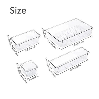🗃️ Crystal-Clear Drawer Organizers – Tidy Up in Style, One Bin at a Time! ✨