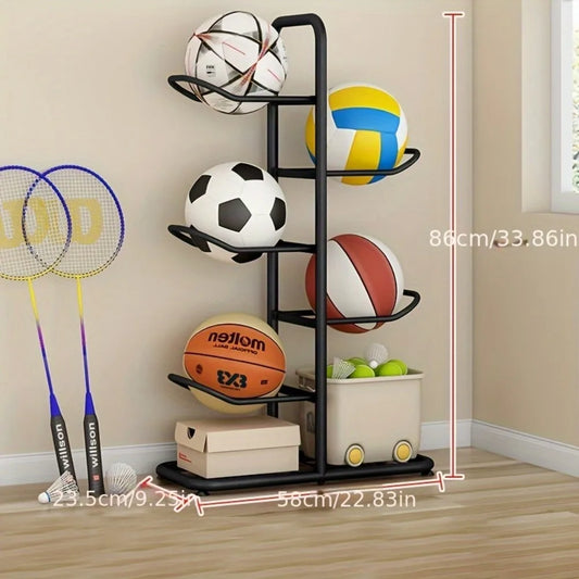 Indoor children basketball storage rack metal stand for football volleyball kindergarten sports balls

